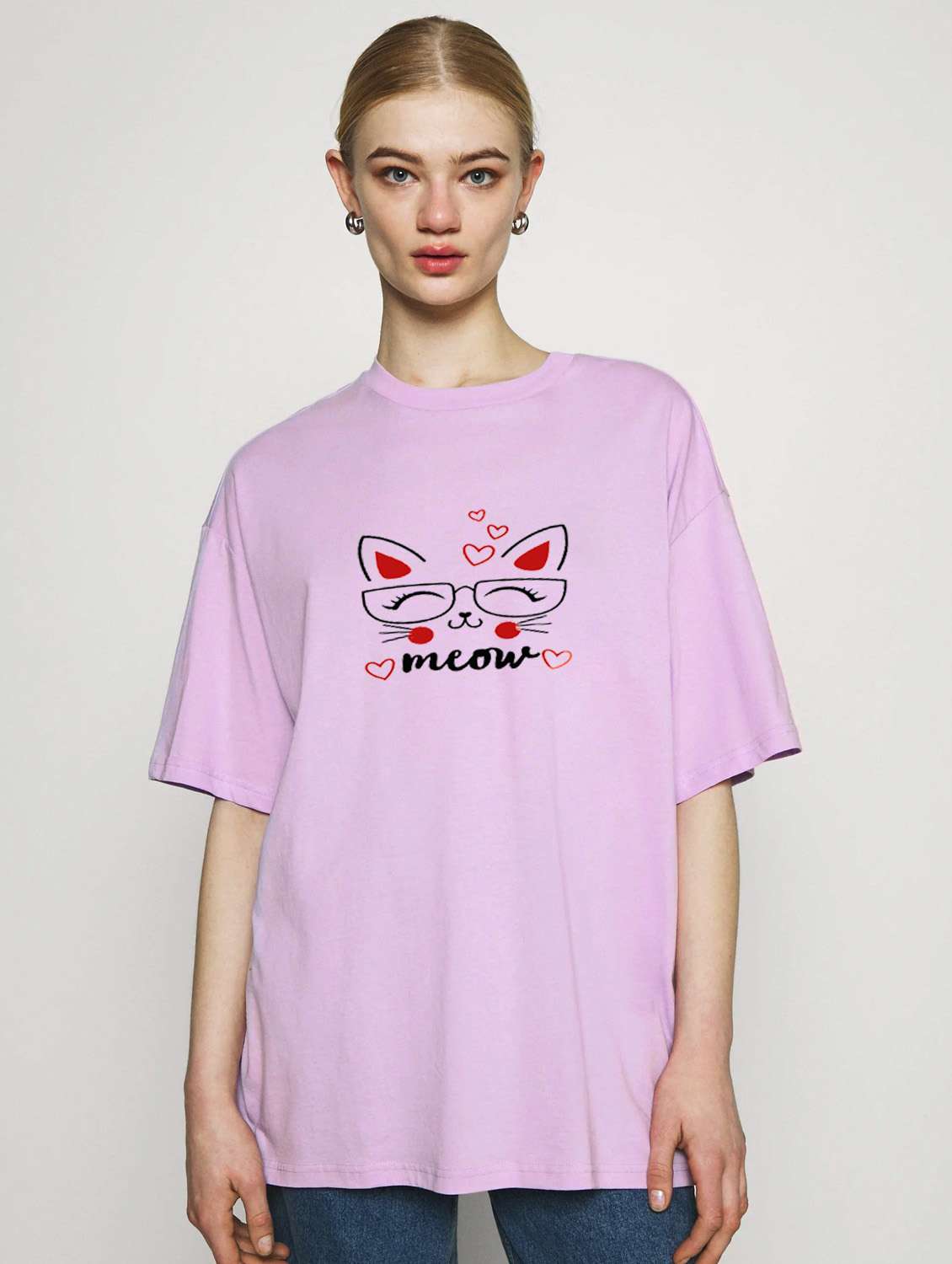 purple cotton regular tshirt