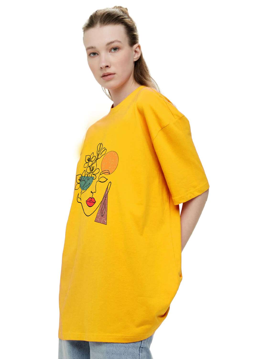 yellow cotton regular tshirt - 19985907 - Standard Image - 2