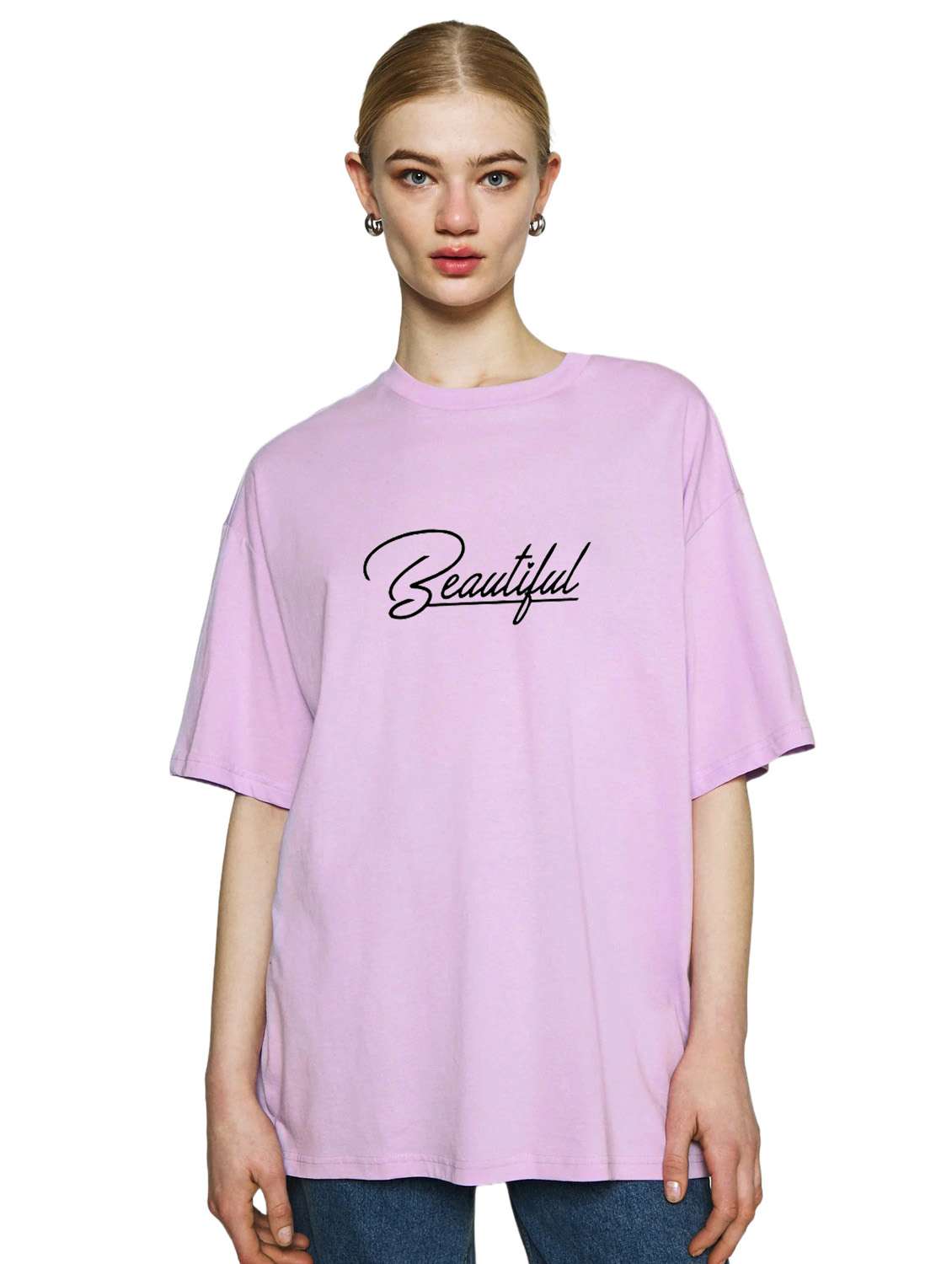 purple cotton regular tshirt