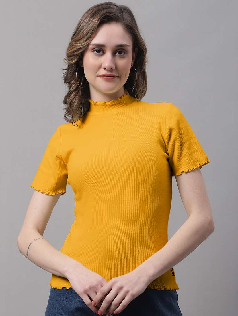 women's a line high neck top