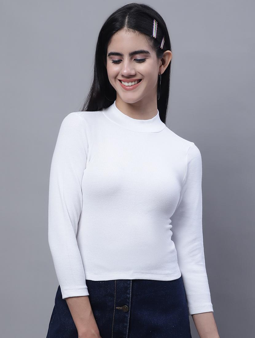 women's white mock neck top - 19986074 - Zoom Image - 0