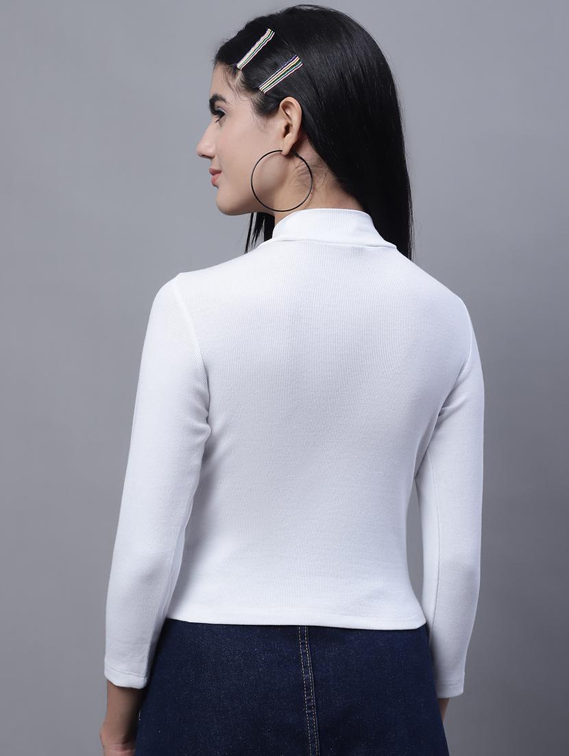 women's white mock neck top - 19986074 - Standard Image - 2