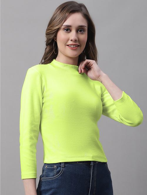 women solid mock neck long sleeves top - 19986076 -  Standard Image - 0