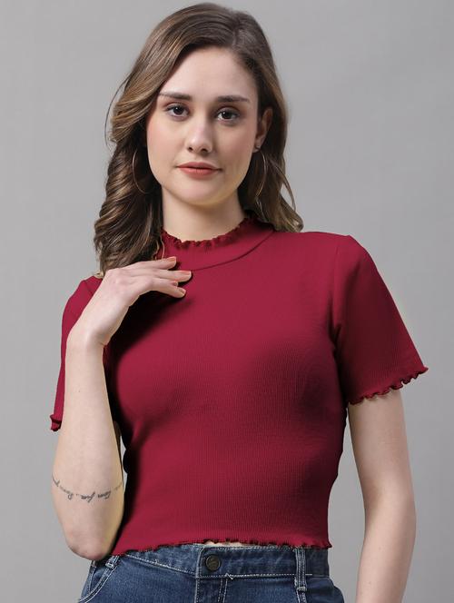 women's crop mock neck top - 19986088 -  Standard Image - 0
