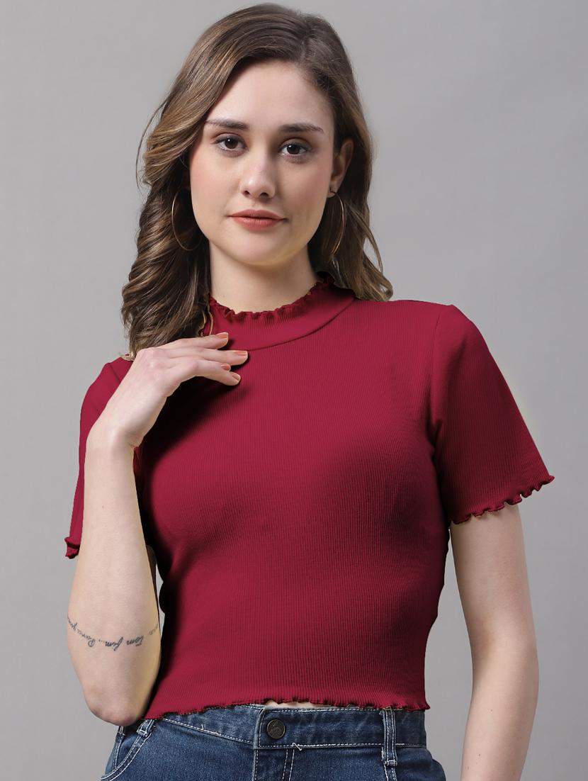 women's crop mock neck top - 19986088 -  Zoom Image - 0