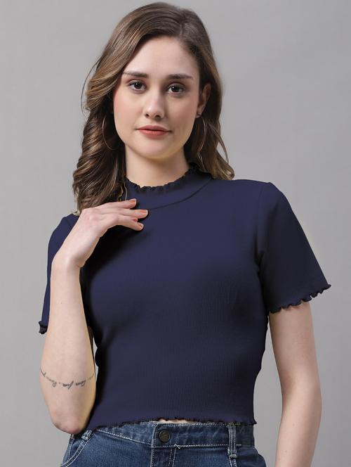 women's crop mock neck top - 19986090 -  Standard Image - 0