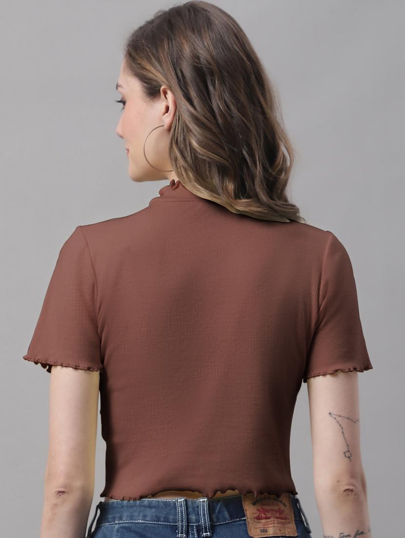 women's crop mock neck top - 19986091 - Standard Image - 2