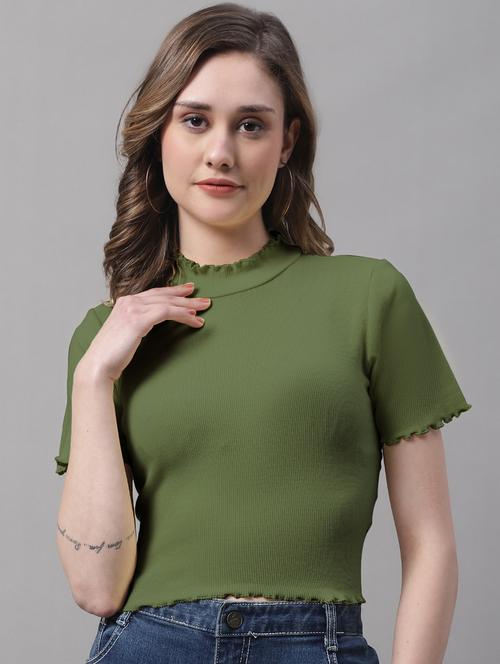 women's crop mock neck top - 19986096 -  Standard Image - 0