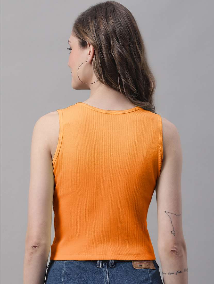 women's crop round neck top - 19986155 - Standard Image - 2