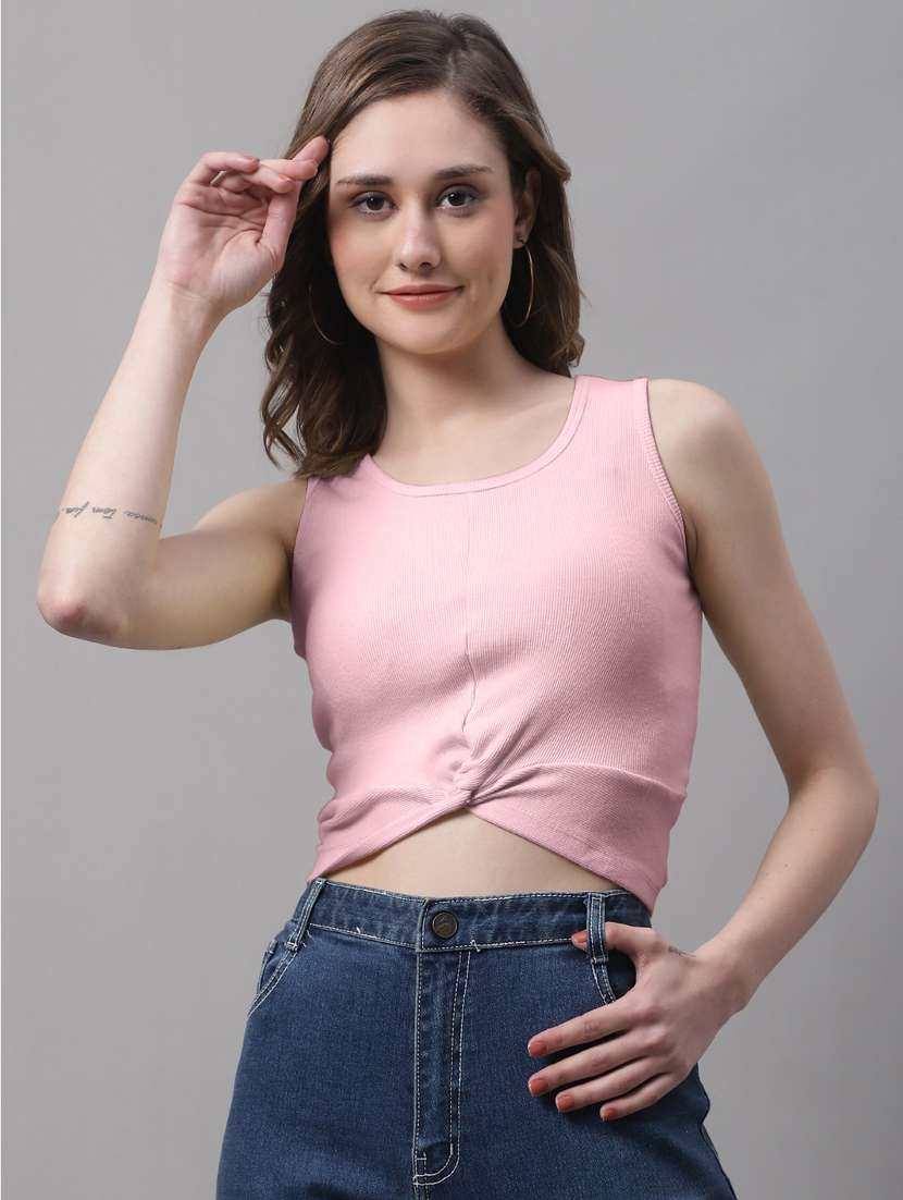 women's crop round neck top - 19986163 - Zoom Image - 0