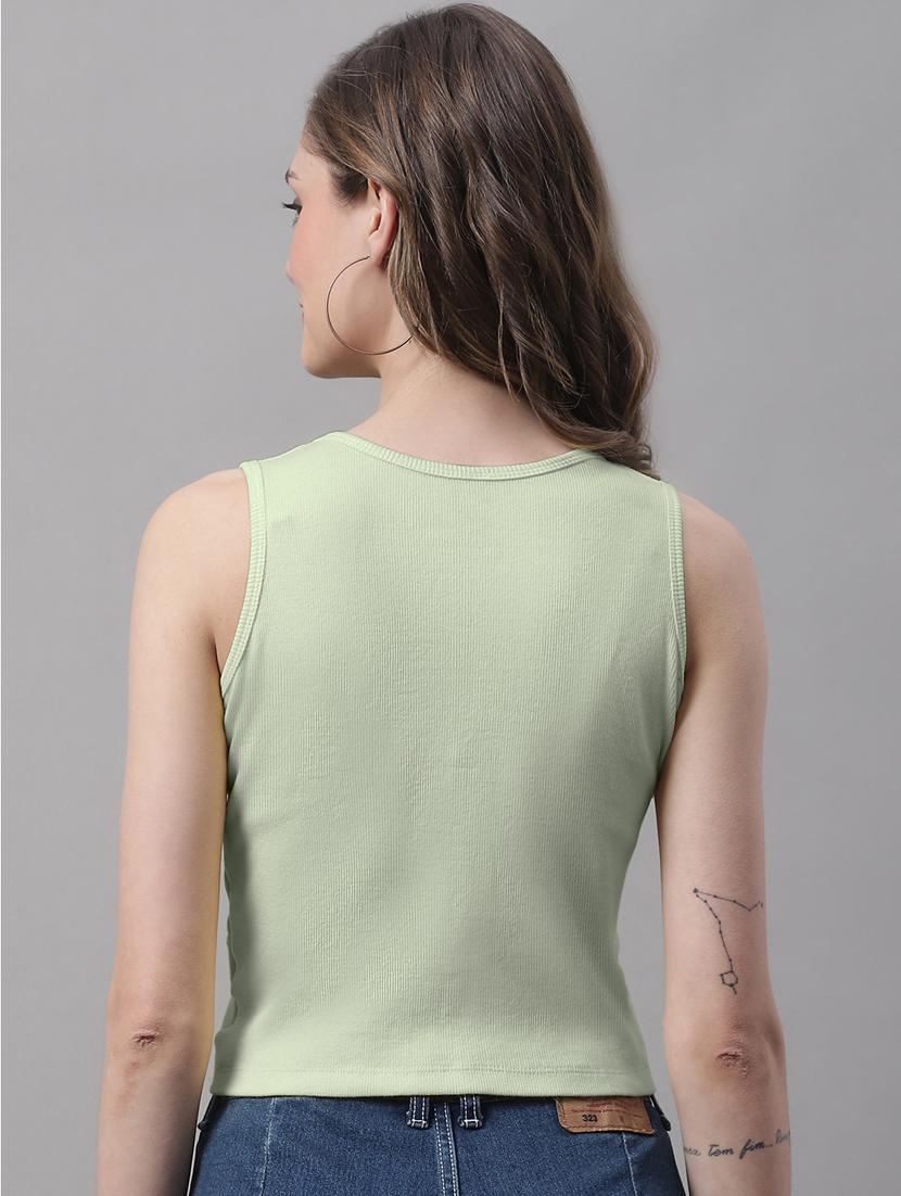 women's crop round neck top - 19986164 - Standard Image - 2