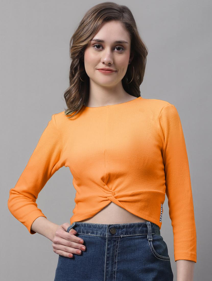 women's crop round neck top - 19986166 - Zoom Image - 0