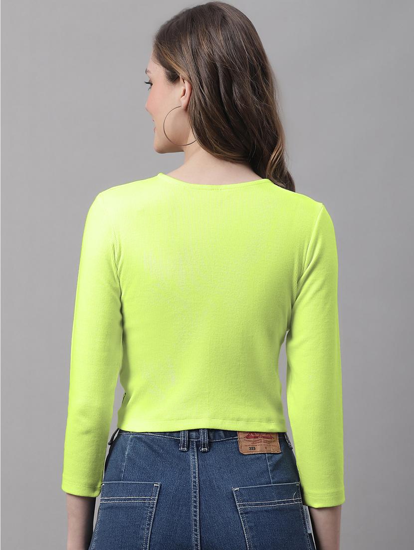 women's crop round neck top - 19986167 - Standard Image - 2