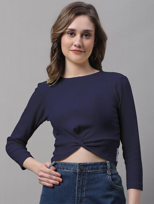 women's crop round neck top - 19986170 -  Standard Image - 0