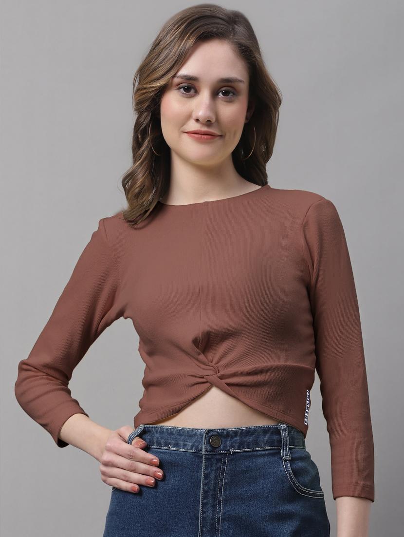 women's crop crew neck top - 19986171 - Zoom Image - 0