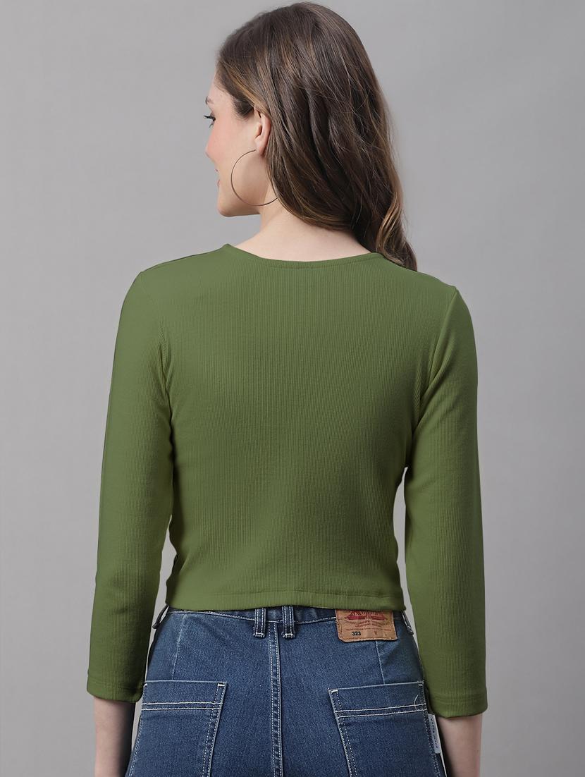 women's crop round neck top - 19986176 - Standard Image - 2
