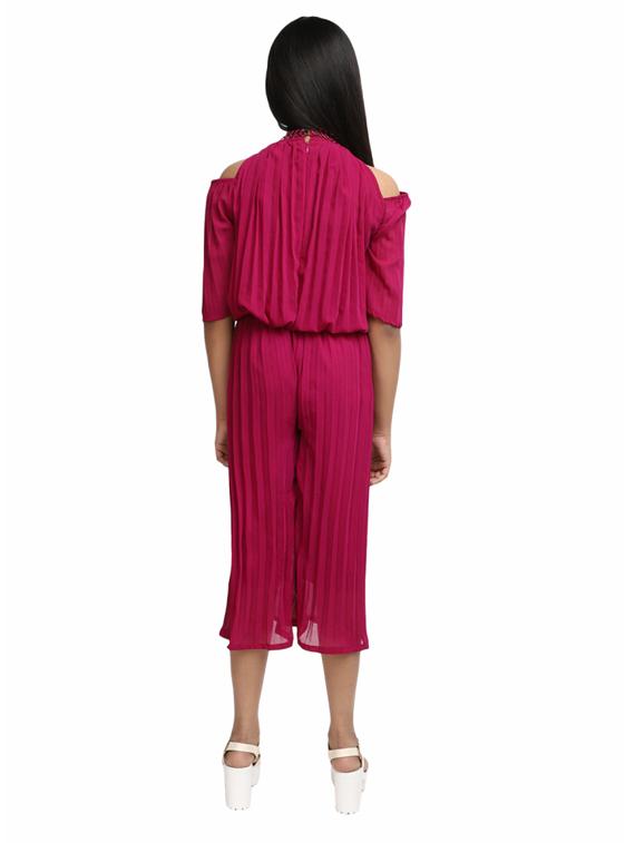 girls round neck cold shoulder frock - 19988008 - Standard Image - 2