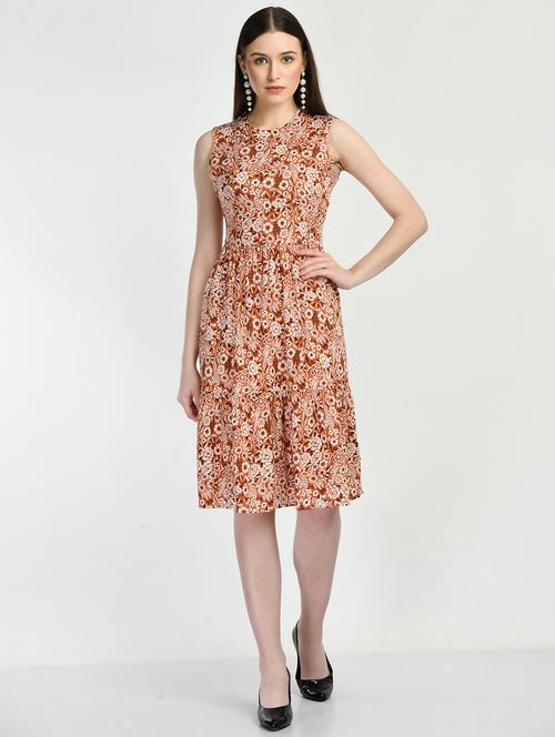 women printed a-line dress - 19988478 - Standard Image - 0