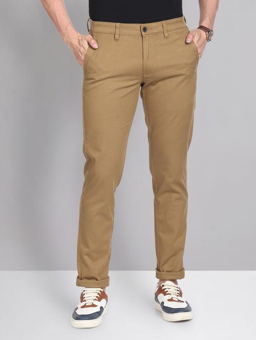 brown cotton chinos casual trousers - 19988546 -  Standard Image - 0