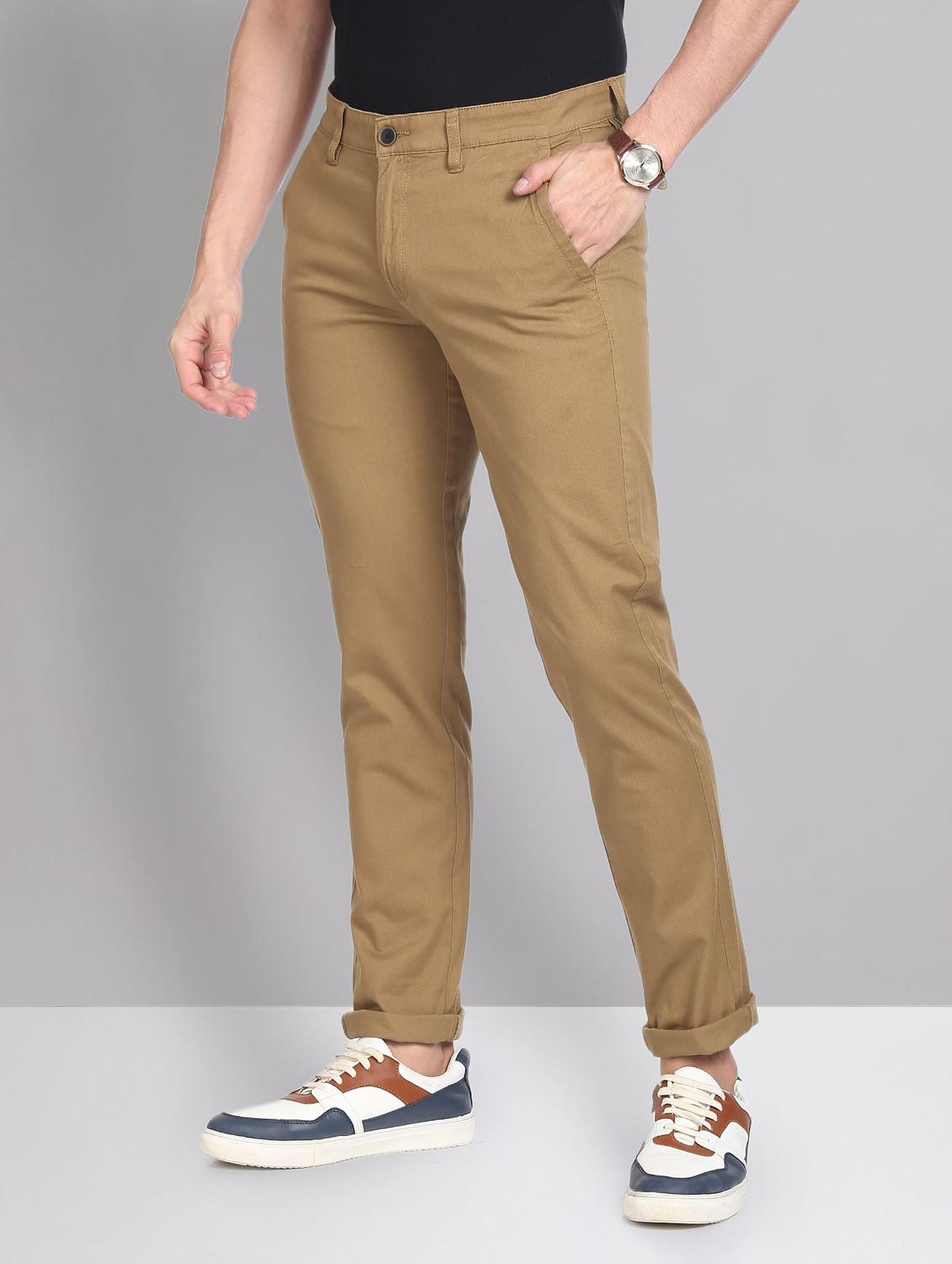 brown cotton chinos casual trousers - 19988546 - Standard Image - 2