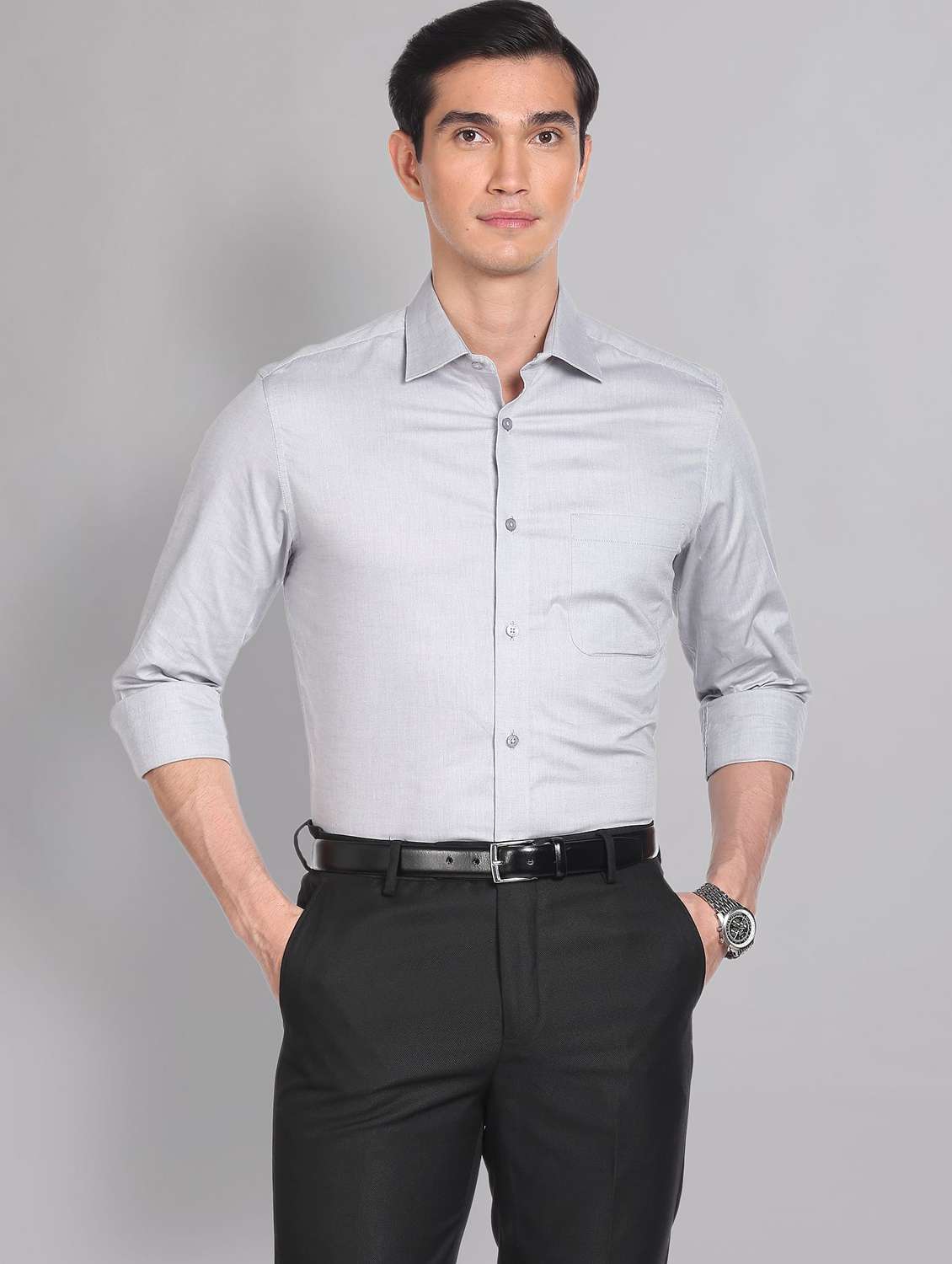 mens solids formal shirt