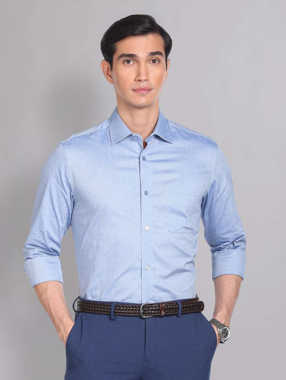 mens solids formal shirt - 19988553 - Zoom Image - 0