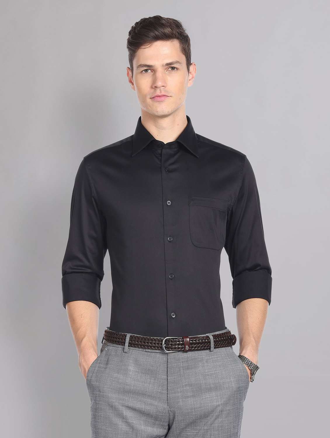 mens solids formal shirt