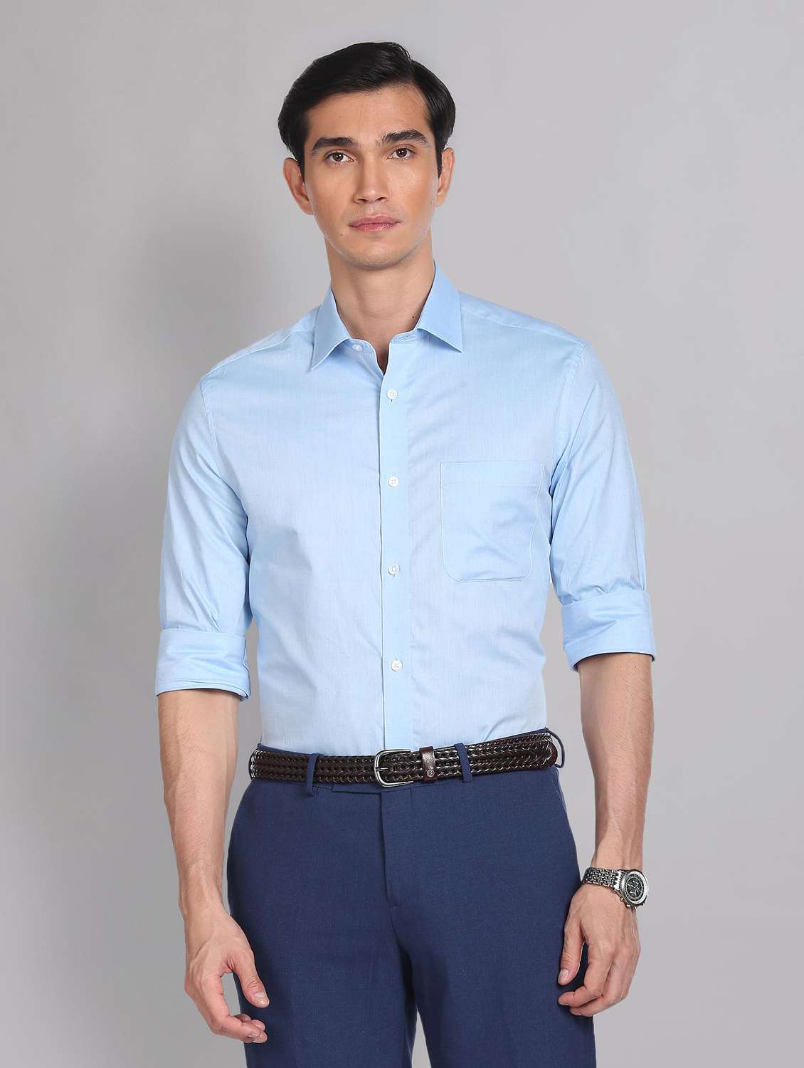 mens solids formal shirt
