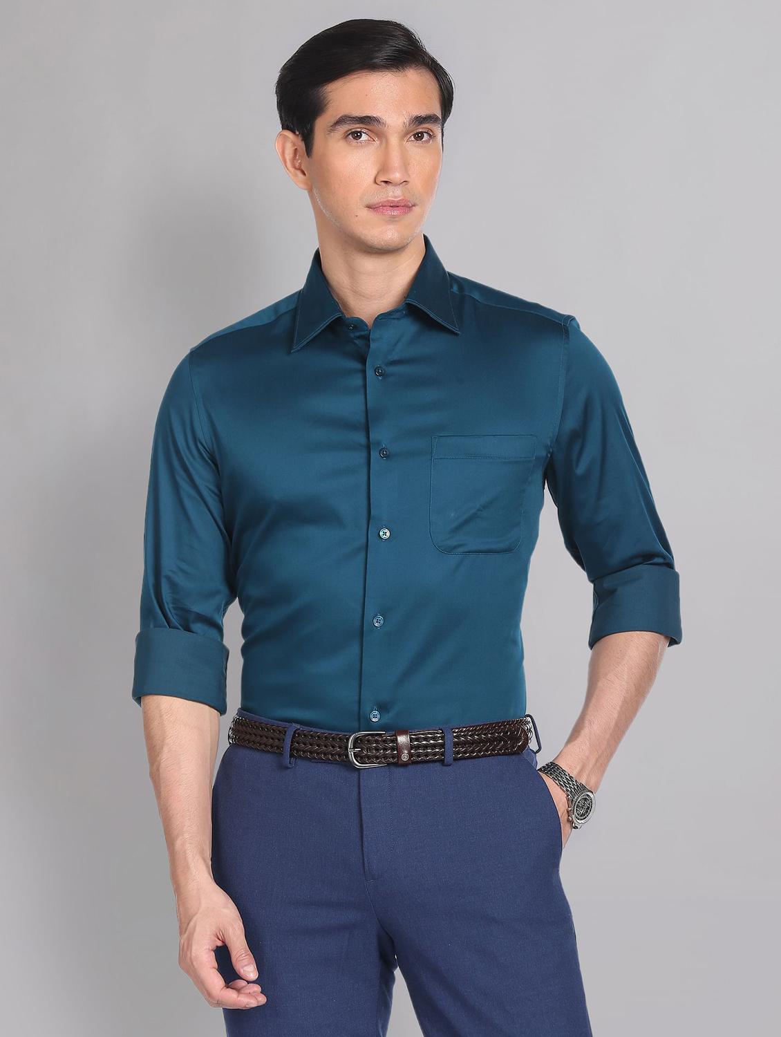 mens solids formal shirt