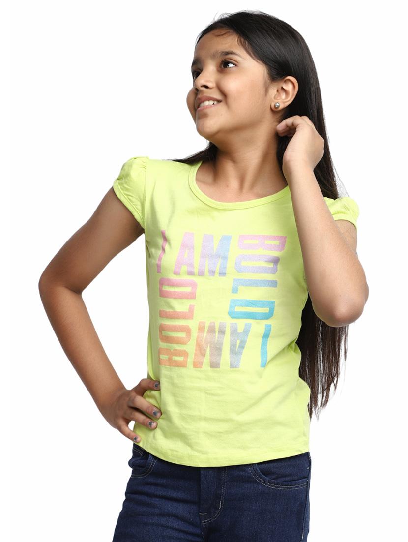 girls printed cotton regular tee - 19989782 - Standard Image - 2