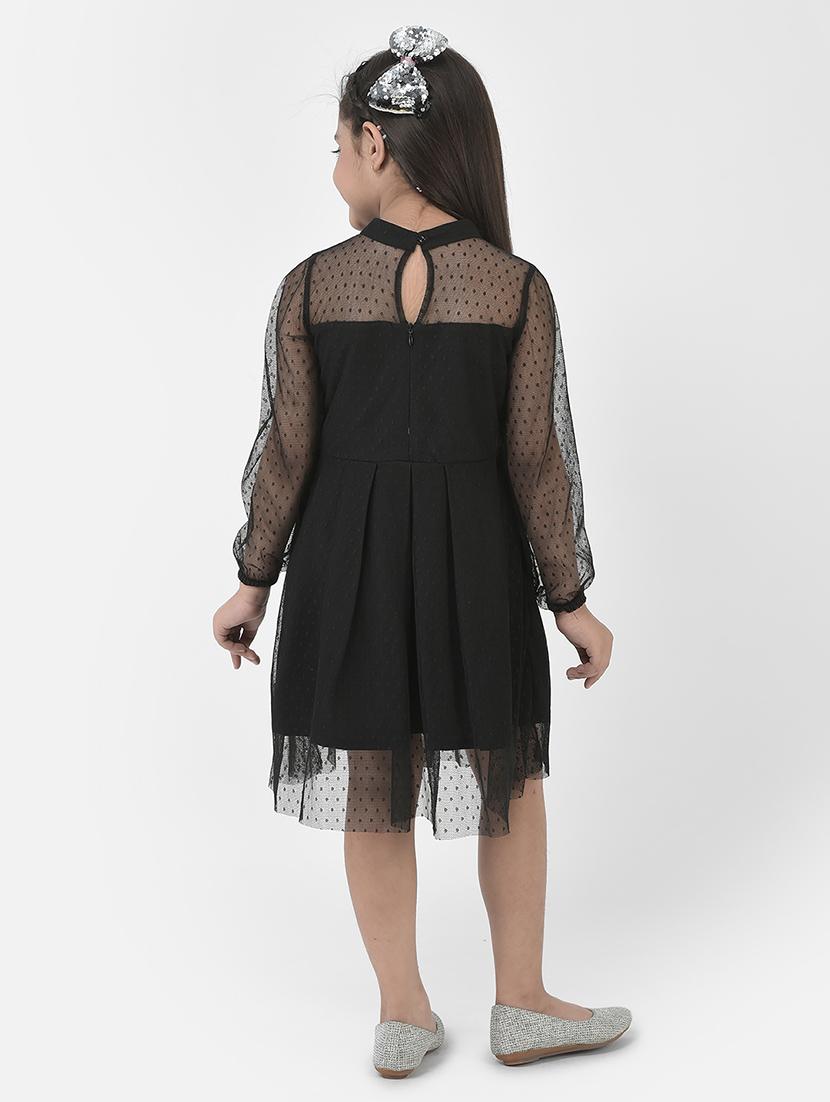 girls mock neck long sleeves frock - 19992220 - Standard Image - 2