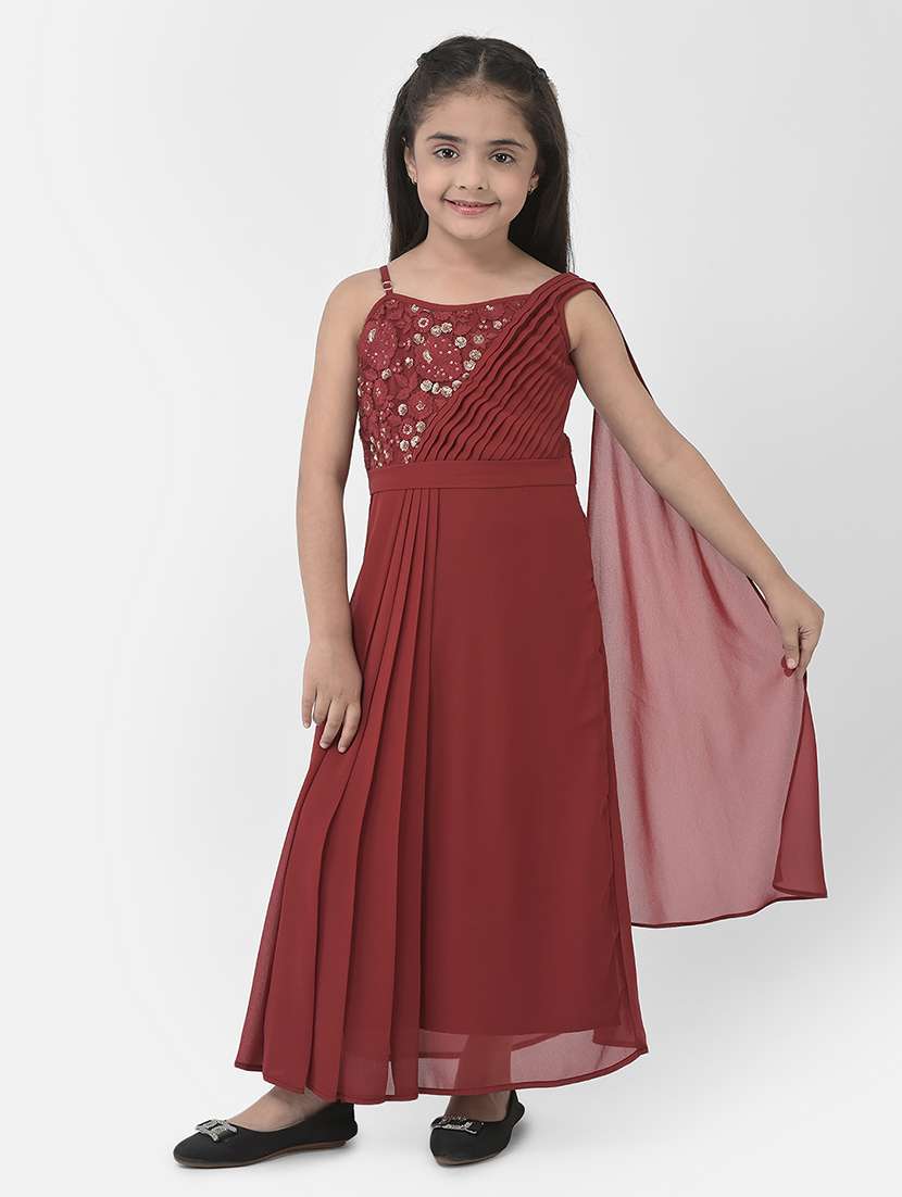 girls shoulder strap sleeveless frock