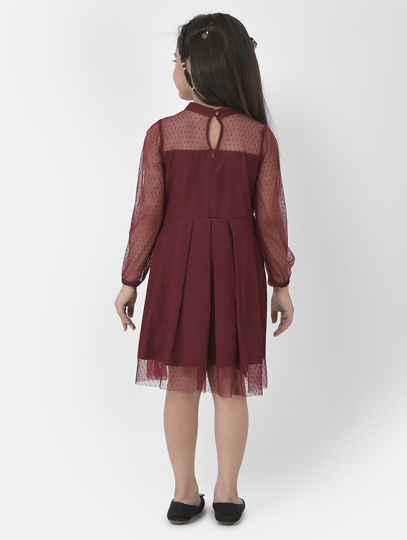 girls round neck long sleeves frock - 19992261 - Standard Image - 2