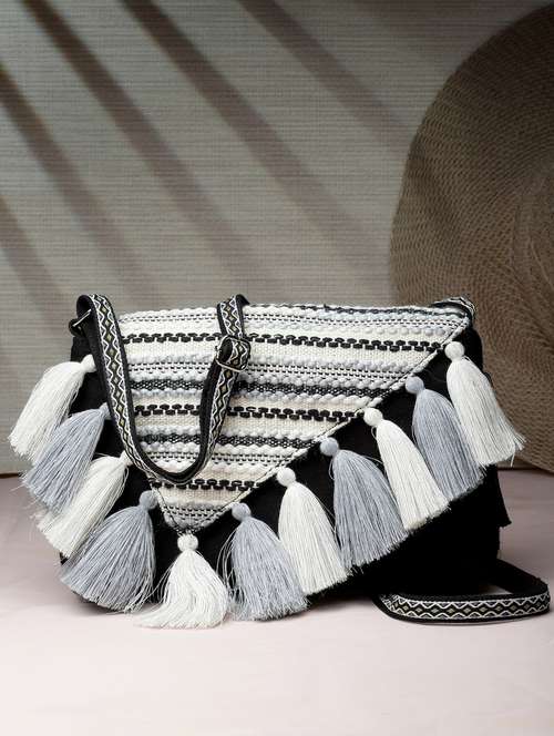 black canvas sling bag - 19992314 - Standard Image - 0