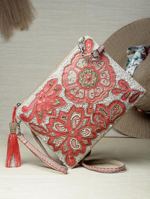 gold cotton sling bag - 19992319 -  Standard Image - 0