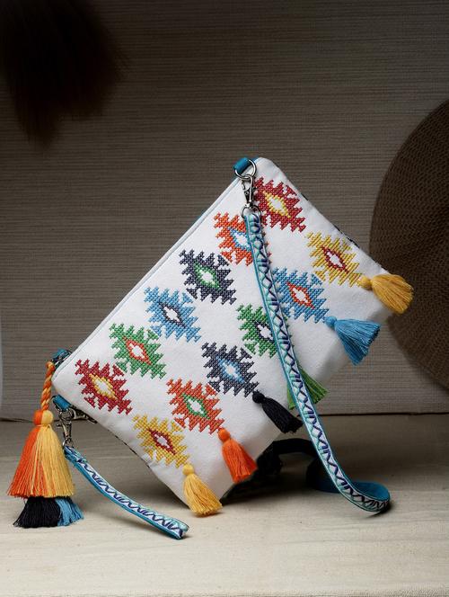 white cotton sling bag - 19992320 - Standard Image - 0