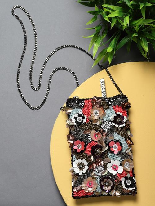 black cotton sling bag - 19992327 - Standard Image - 0