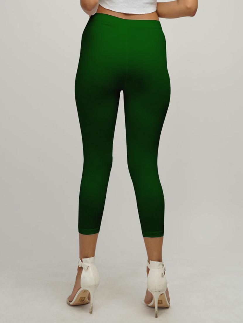 green solid mid rise capri leggings - 19992351 - Standard Image - 2
