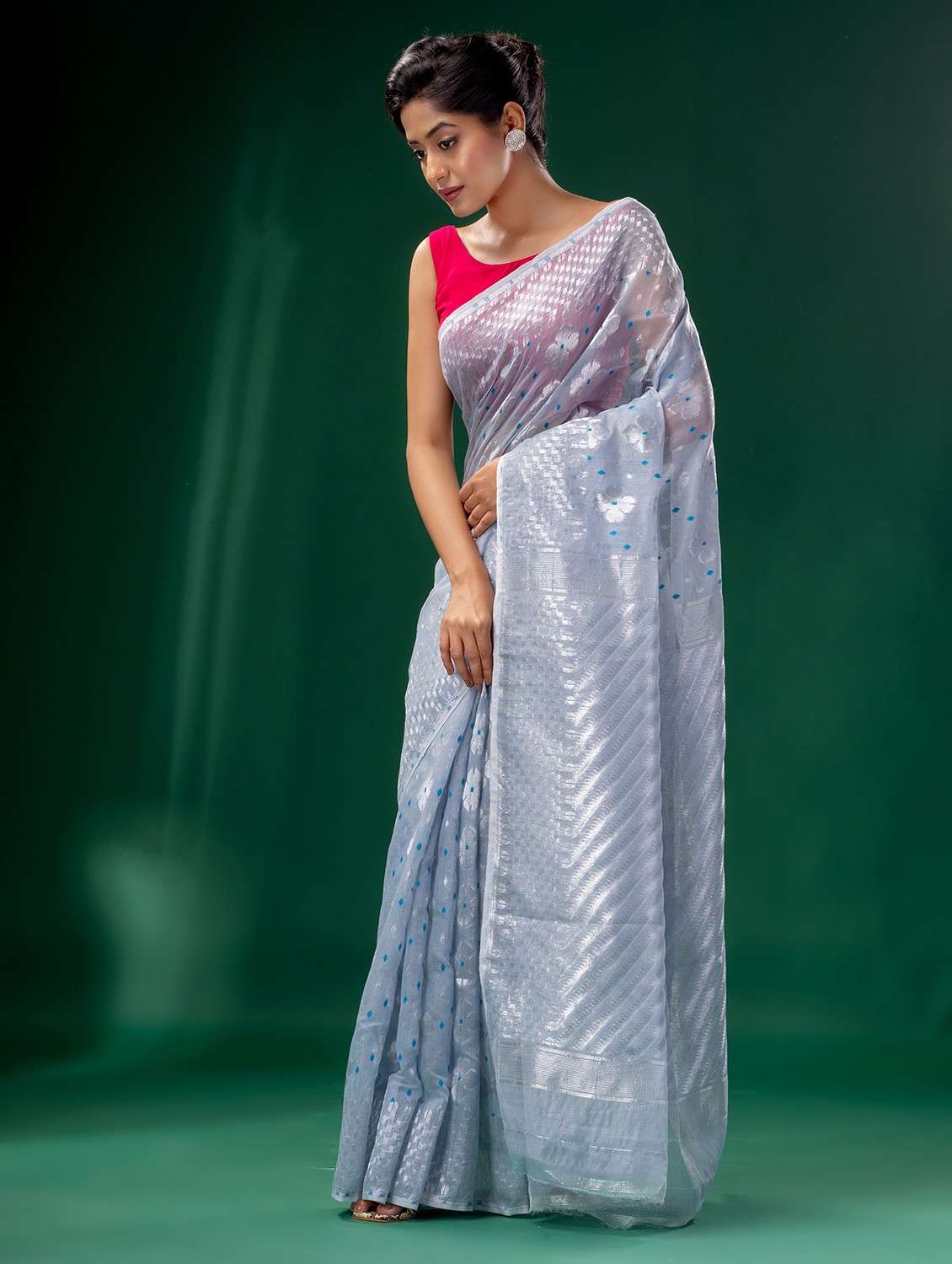 women's self design grey colored saree with blouse - 19993163 -  Standard Image - 2
