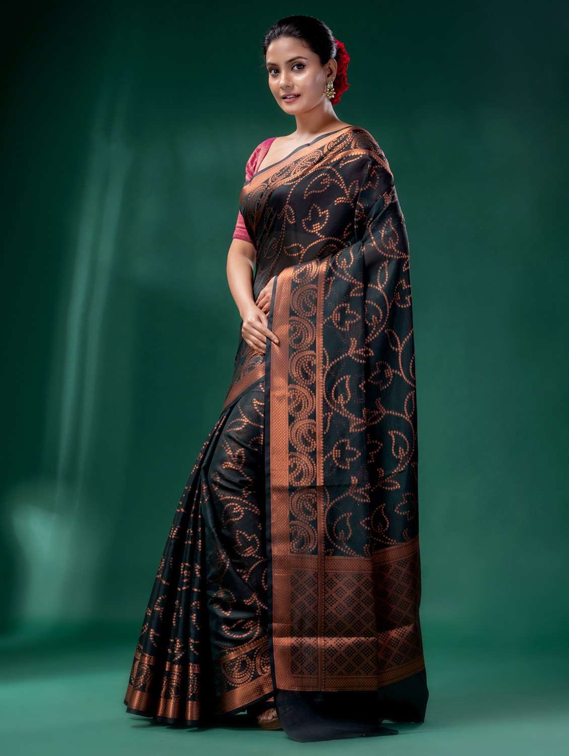 women's self design green colored saree with blouse - 19993216 -  Standard Image - 2