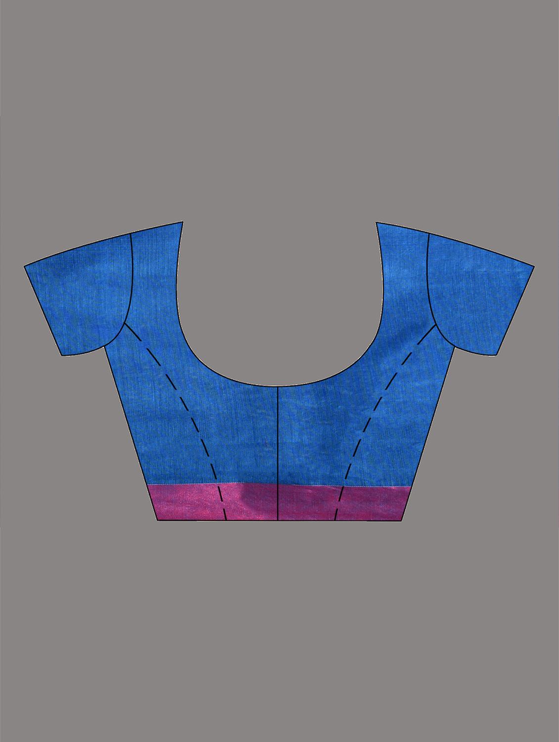 blue cotton saree with blouse - 19993592 - Standard Image - 2