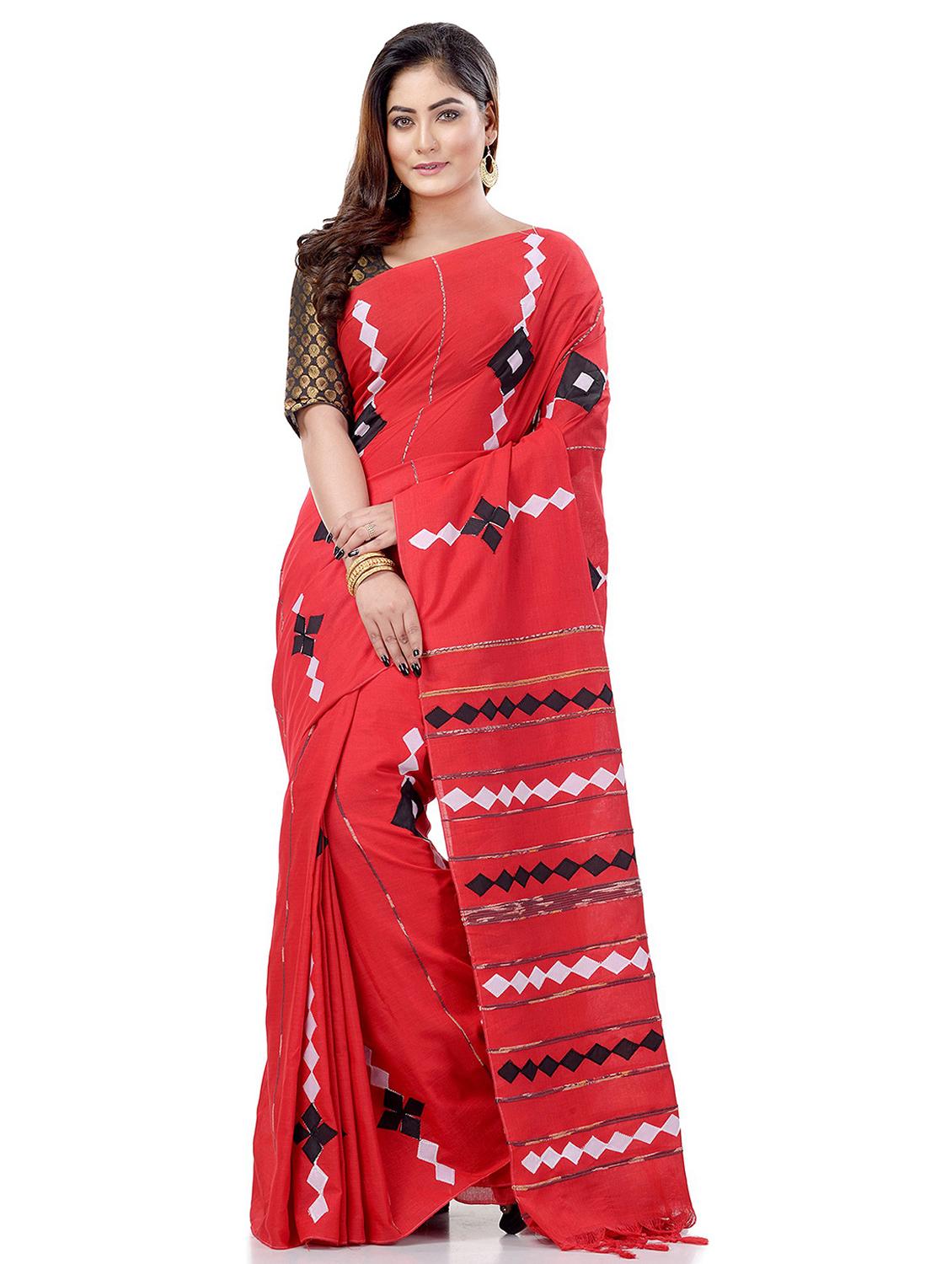 women's self design red colored saree with blouse - 19994445 -  Zoom Image - 0