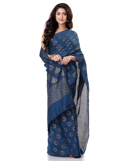 women's self design teal colored saree with blouse - 19994465 - Standard Image - 0