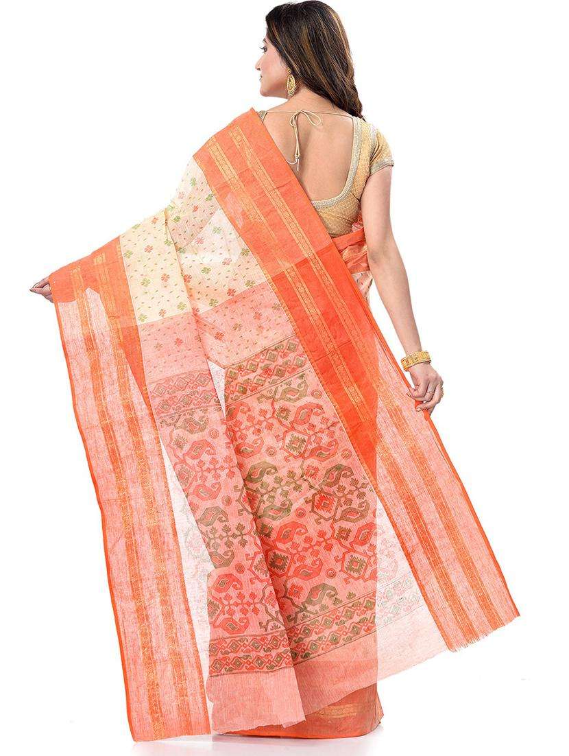 white cotton tant saree - 19994477 -  Standard Image - 2