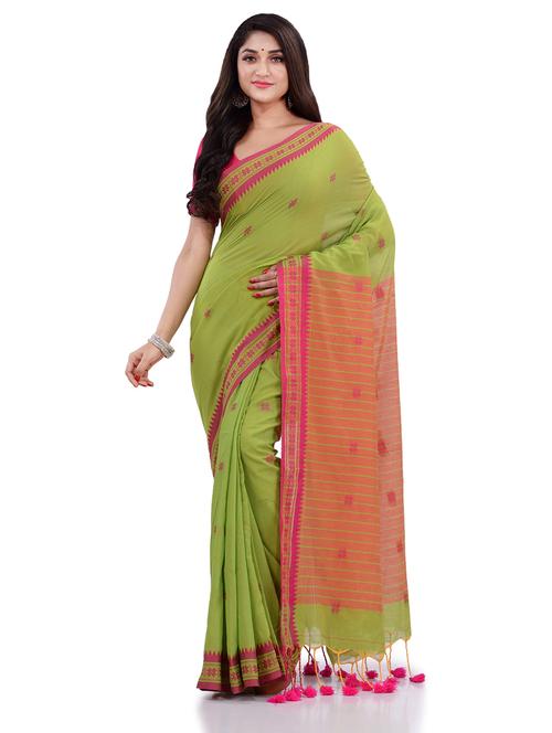 women's self design green colored saree with blouse - 19994488 - Standard Image - 0