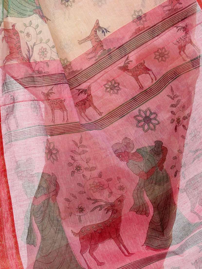 women's kalamkari beige colored saree - 19994496 -  Standard Image - 2