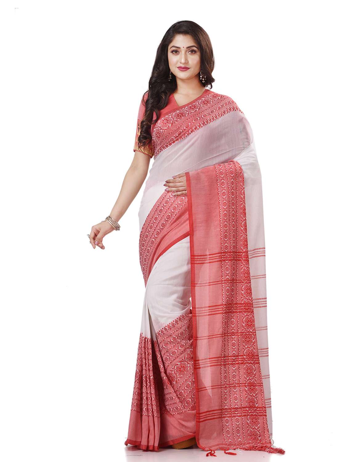 women's self design multi colored saree with blouse