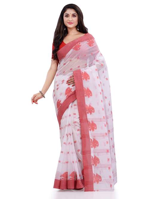women's self design white colored saree - 19994516 - Standard Image - 0