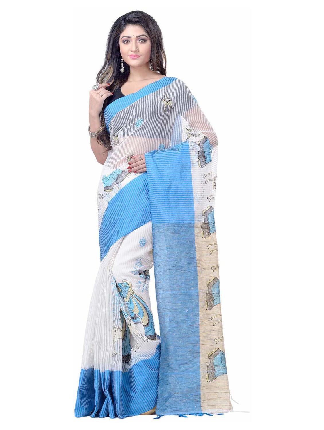 multi colored cotton handloom saree with blouse - 19994537 - Zoom Image - 0