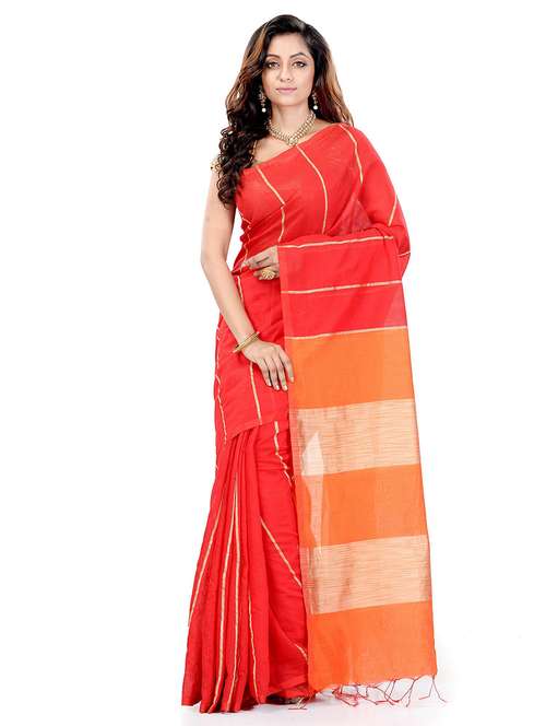 women's self design red colored saree with blouse - 19994578 - Standard Image - 0
